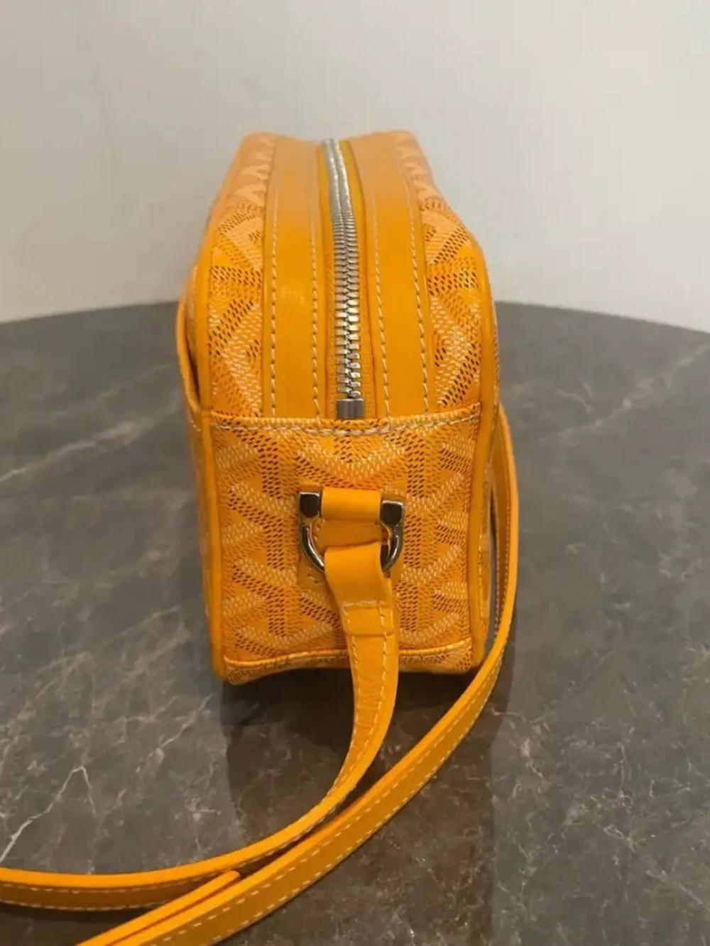 GOYARD Cap-Vert Small yellow coated canvas print crossbody bag